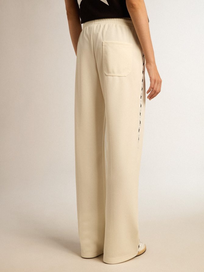 Women’s white joggers with stars on the sides - Image 4
