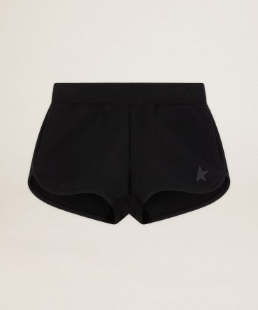 Women’s black shorts with tone-on-tone star