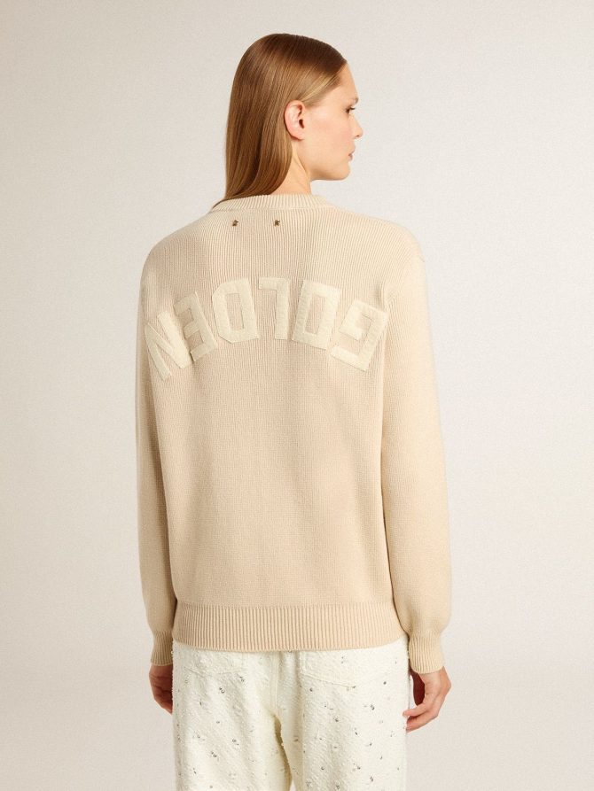 Women’s beige sweater with ‘Golden’ lettering on the back - Image 4