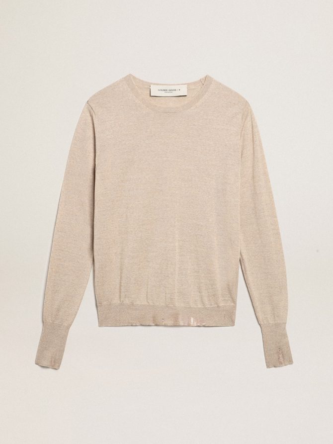Women’s sweater in light brown merino wool