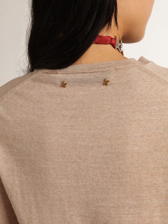 Women’s sweater in light brown merino wool - Image 5