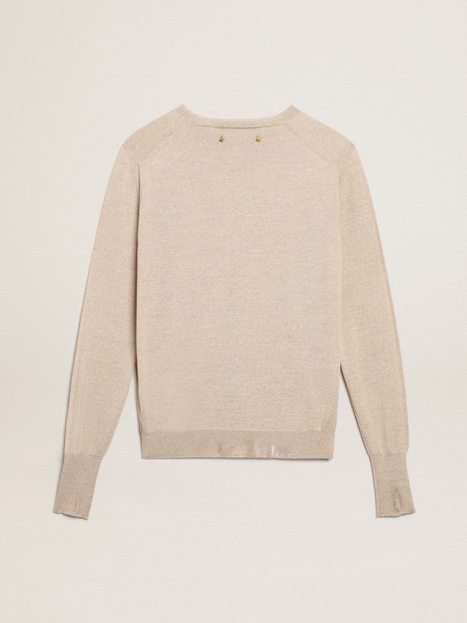 Women’s sweater in light brown merino wool - Image 6