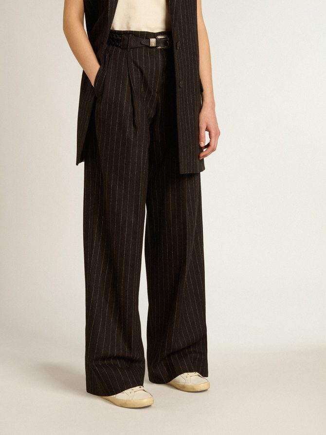Women’s pants in dark gray wool - Image 2