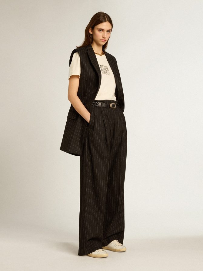 Women’s pants in dark gray wool - Image 3