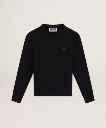 Black Athena Star Collection sweatshirt with tone-on-tone star on the front