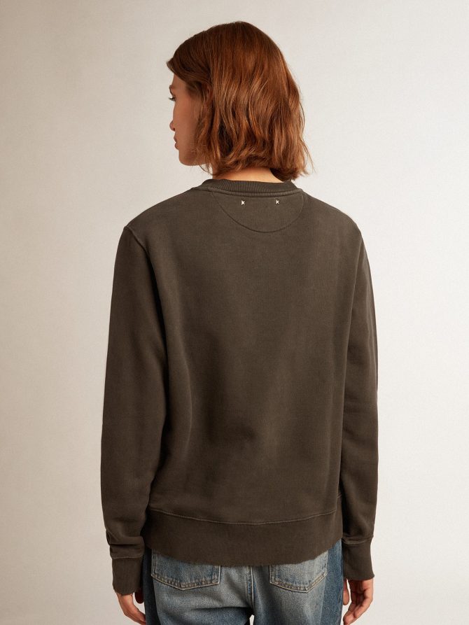 Women’s anthracite gray sweatshirt with crystals - Image 4