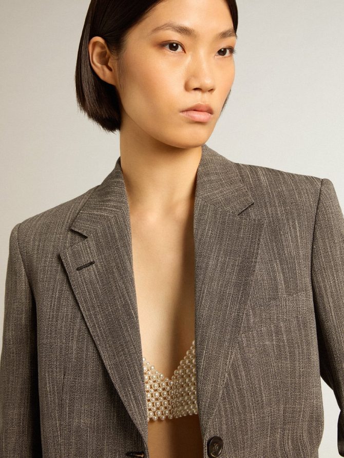 Women’s single-breasted wool blend jacket - Image 2