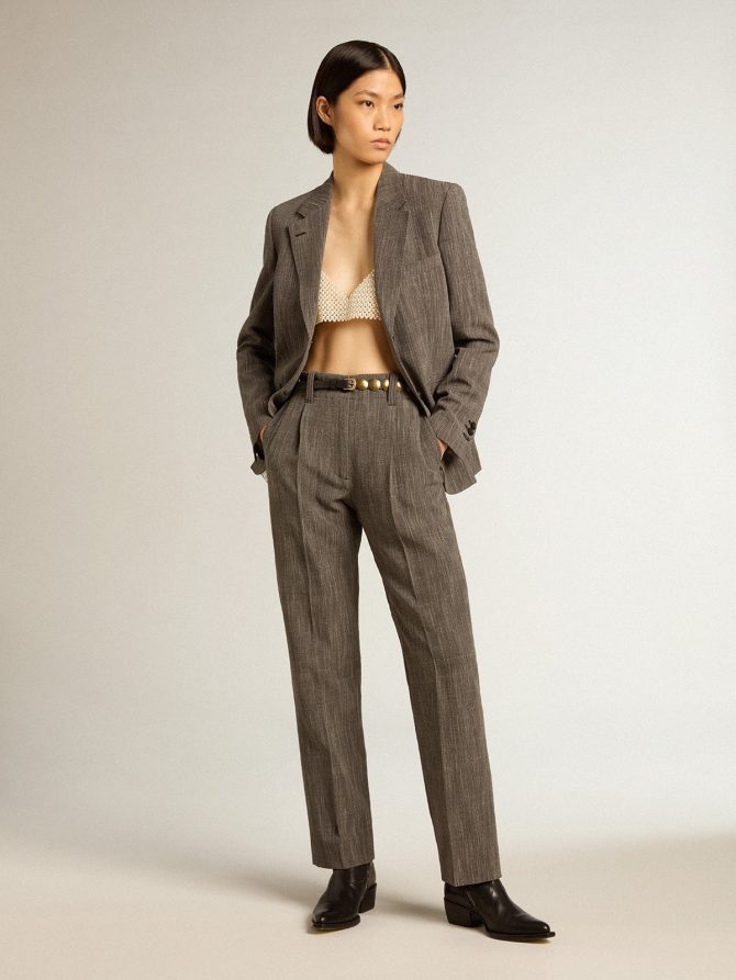 Women’s single-breasted wool blend jacket - Image 3