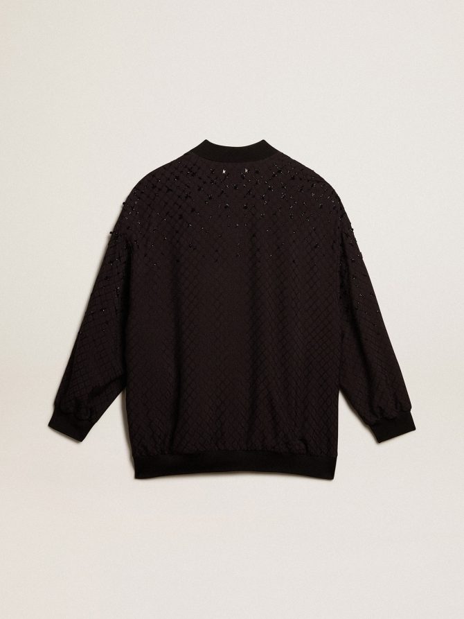 Women’s black cardigan with shaded embroidery - Image 6