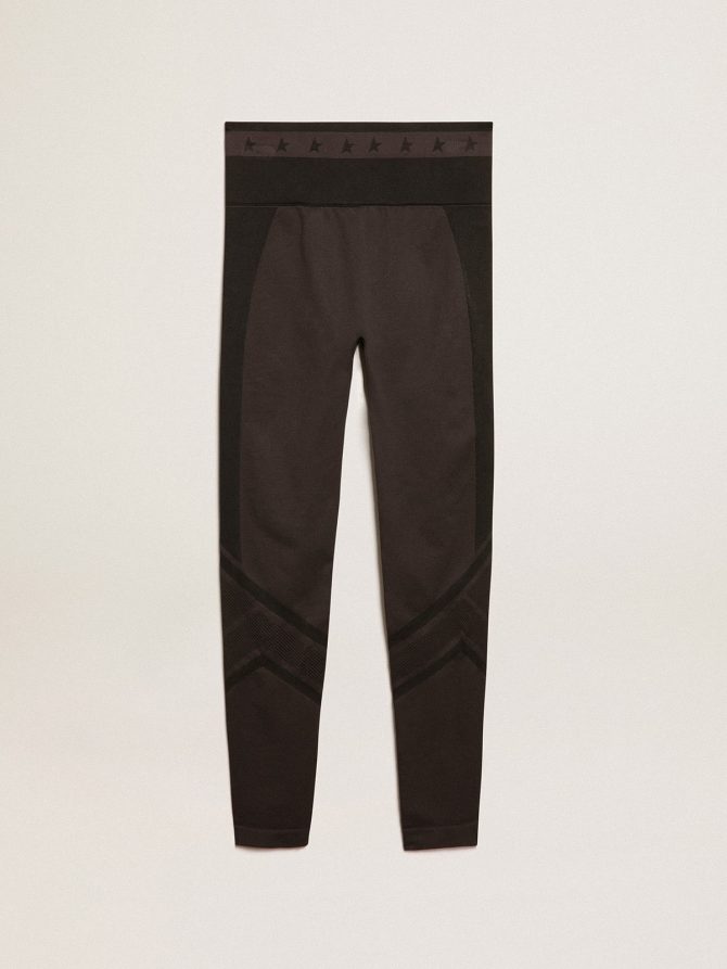 Women’s black leggings with mixed stitching - Image 6