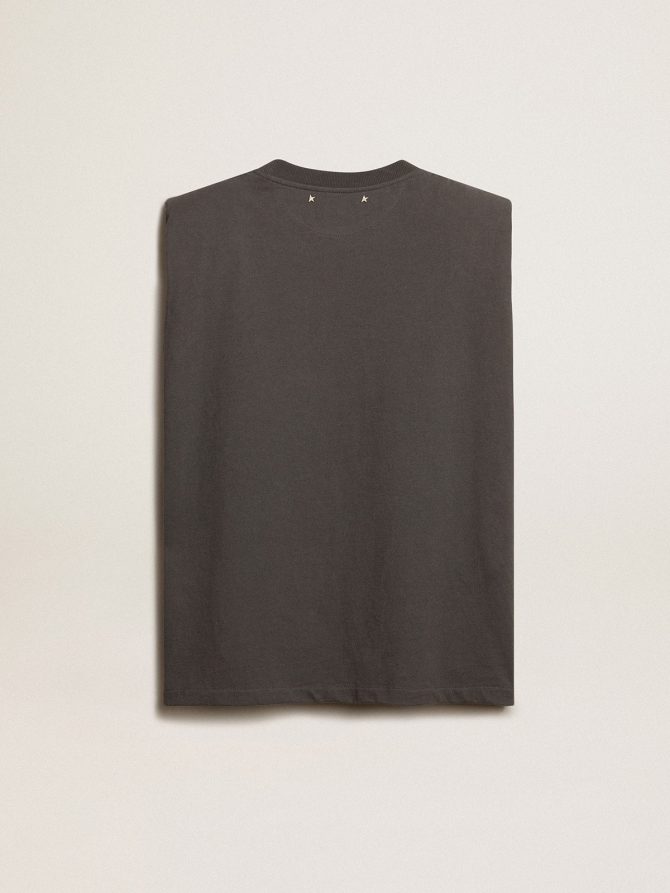 Anthracite gray sleeveless T-shirt - Image 2