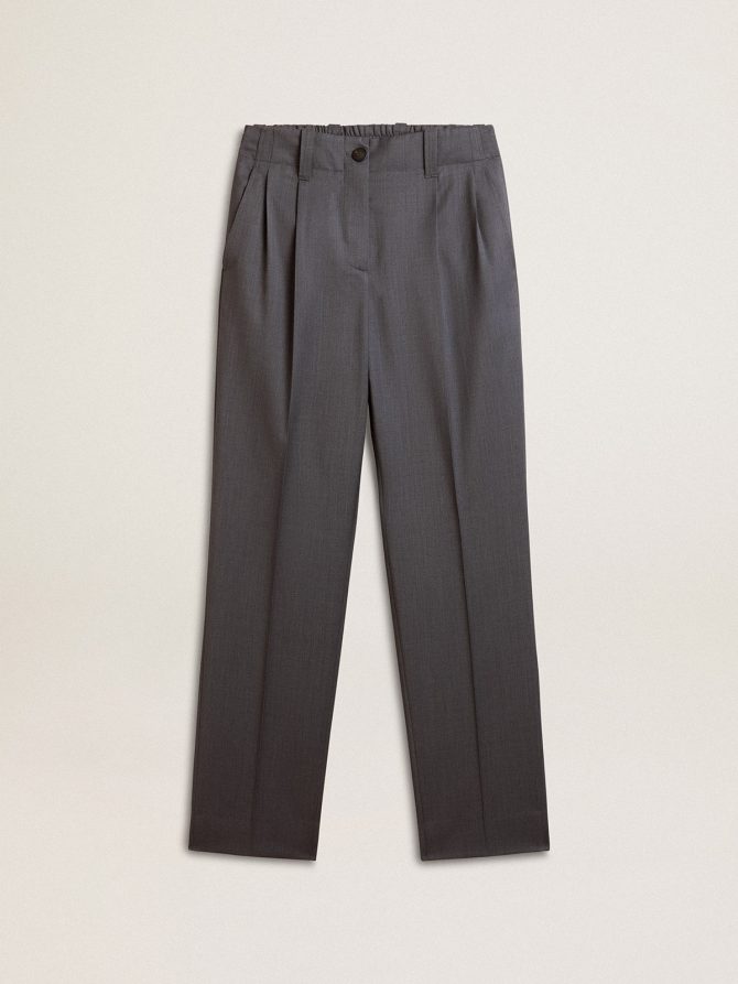 Women’s loose pants in baby blue wool