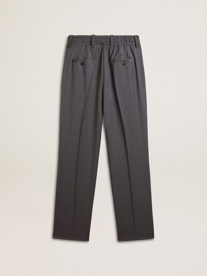 Women’s loose pants in baby blue wool - Image 5