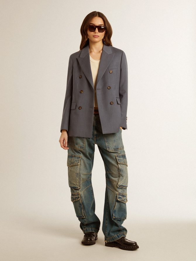 Blue jeans with a distressed finish - Image 3