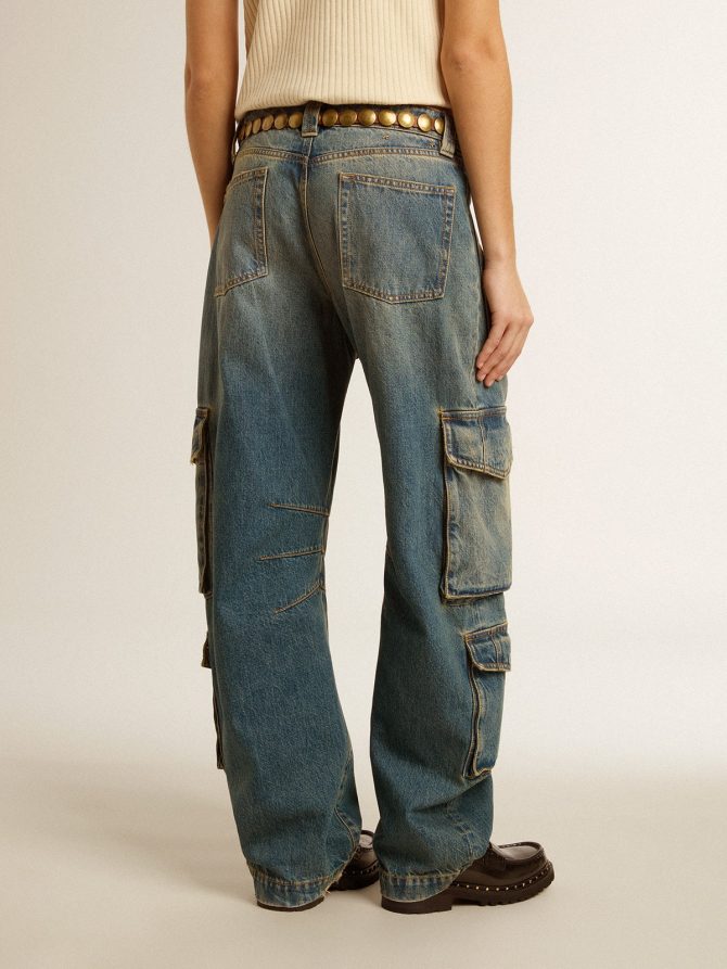 Blue jeans with a distressed finish - Image 4