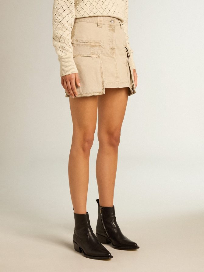 Khaki-colored cargo skirt - Image 2
