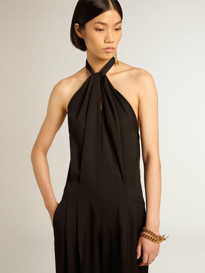 Black wool gabardine jumpsuit - Image 2