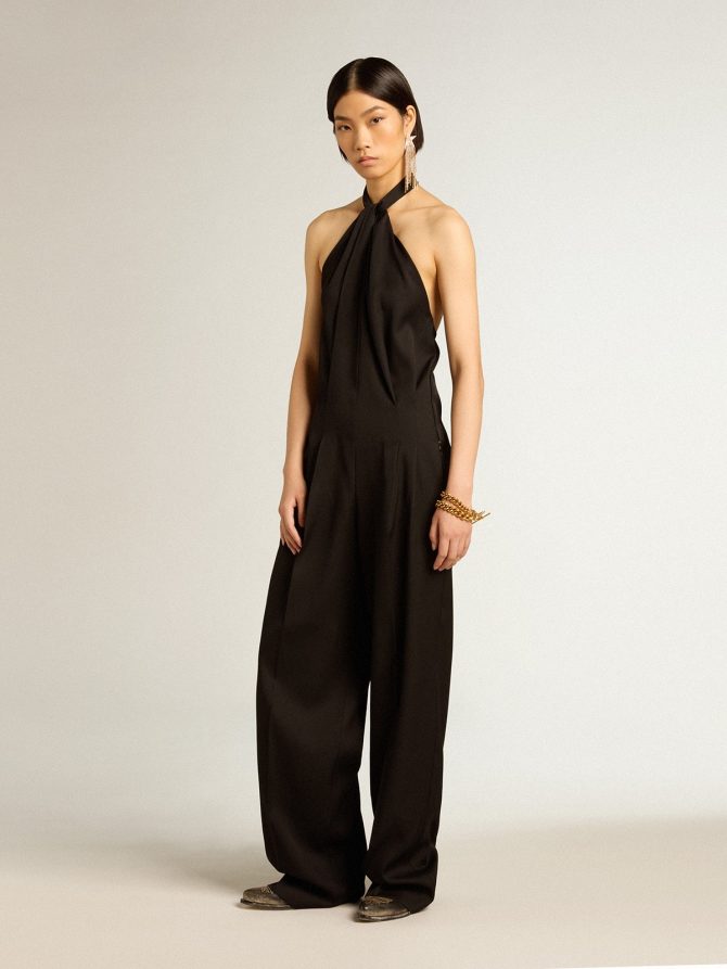 Black wool gabardine jumpsuit - Image 3