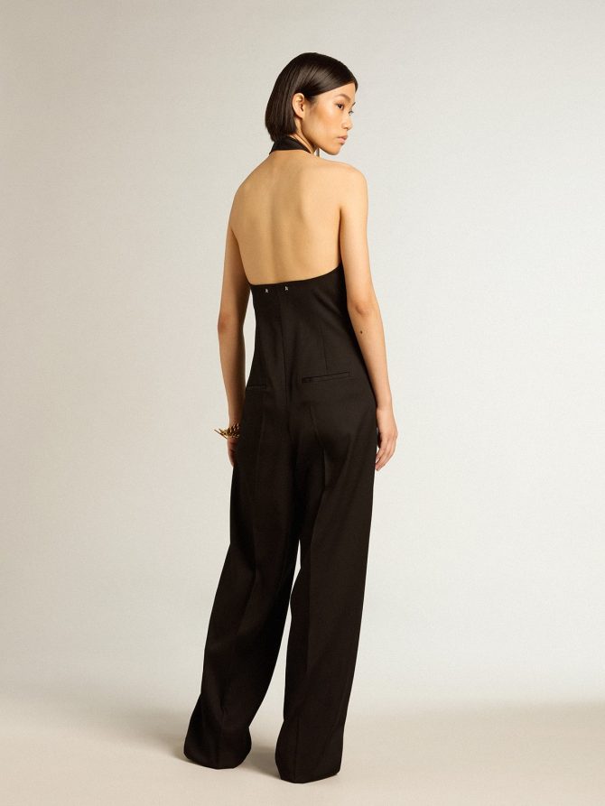 Black wool gabardine jumpsuit - Image 4