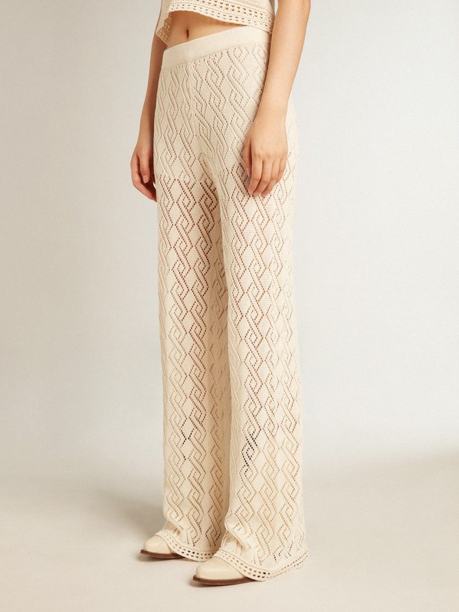Women’s ecru-colored pants - Image 2