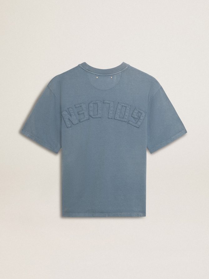 Baby blue T-shirt with reverse logo on the back – Jersey Capsule - Image 2