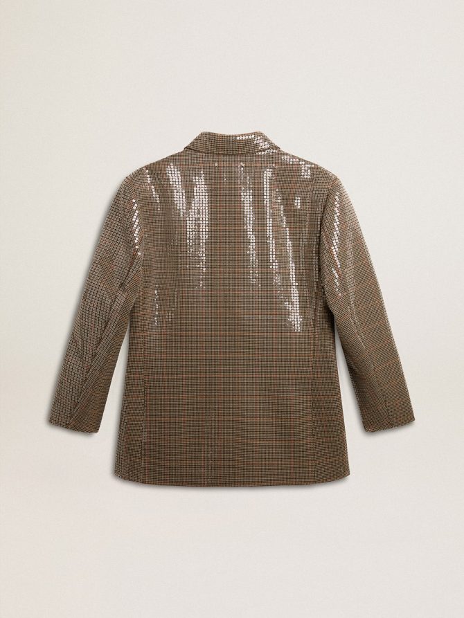 Women’s houndstooth jacket with all-over sequin embroidery - Image 2