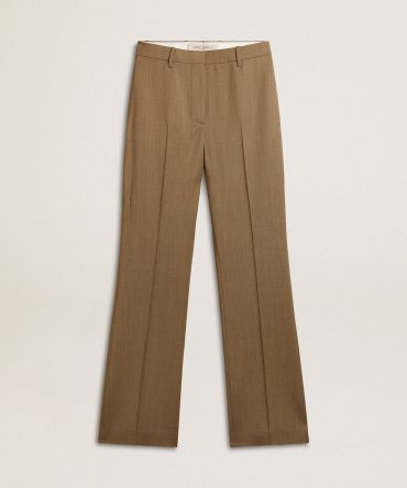 Women’s pants in dove-gray tailored wool fabric
