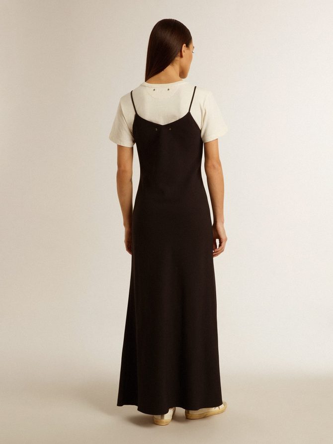 Women’s black slip dress with embroidery - Image 3