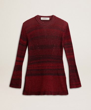 Irregular-striped cotton dress