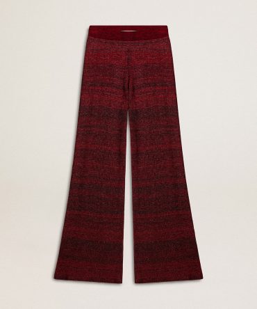 Irregular-striped cotton pants