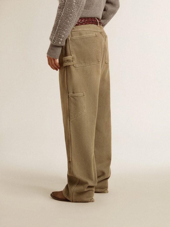 Women’s distressed-effect cotton pants - Image 5