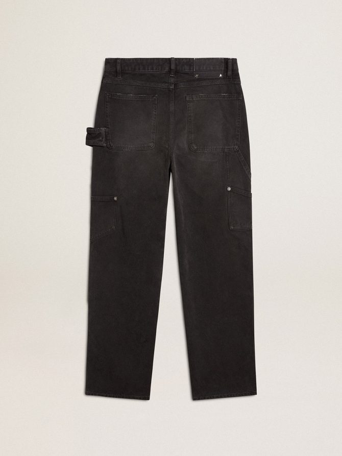 Women’s distressed black cotton jeans with front patches - Image 7