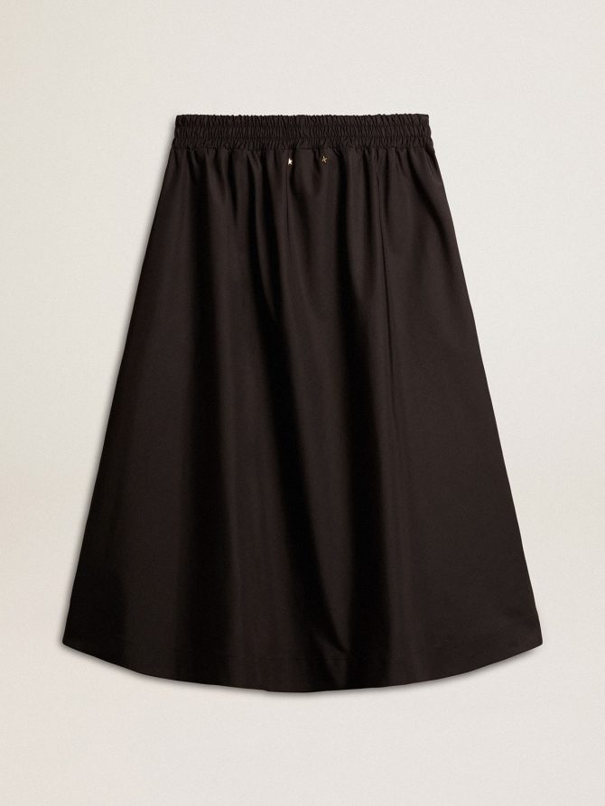 Flared skirt in black technical nylon - Image 2