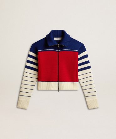 Women’s multicolor striped wool cropped sweatshirt