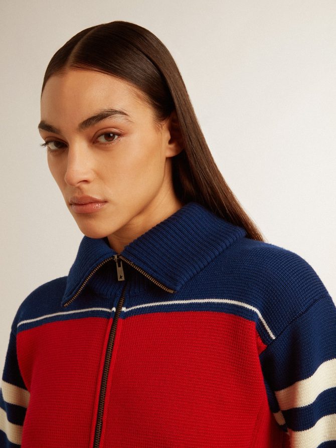 Women’s multicolor striped wool cropped sweatshirt - Image 6