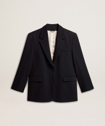 Women’s black wool-blend blazer jacket