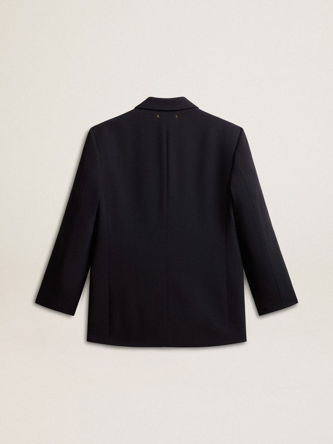 Women’s black wool-blend blazer jacket - Image 2