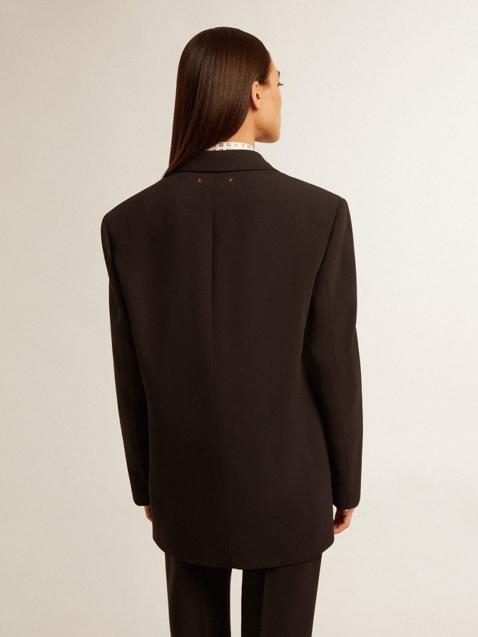 Women’s black wool-blend blazer jacket - Image 5