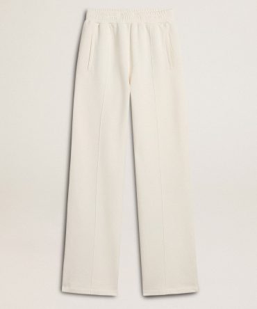 Women’s white cotton joggers