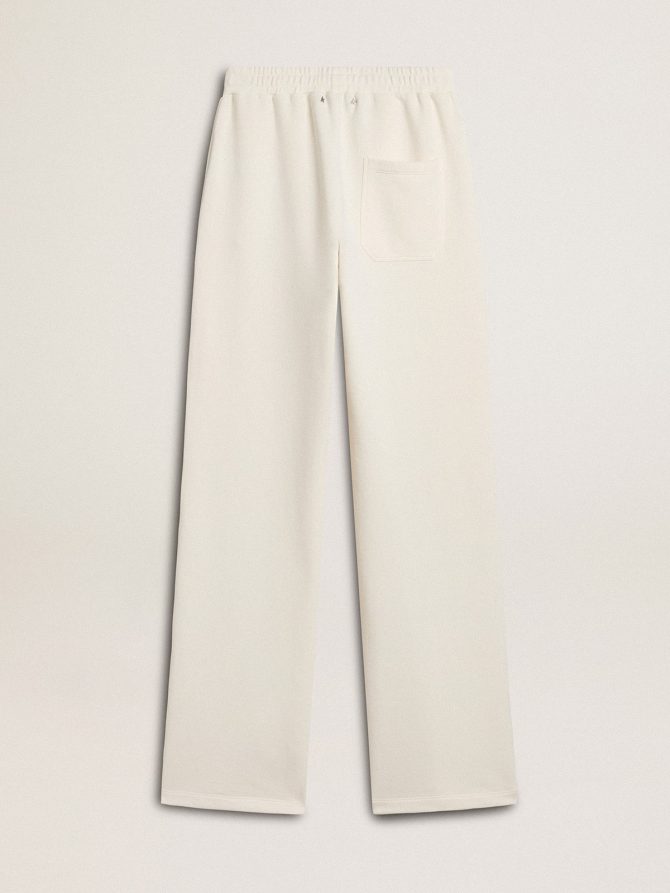 Women’s white cotton joggers - Image 2