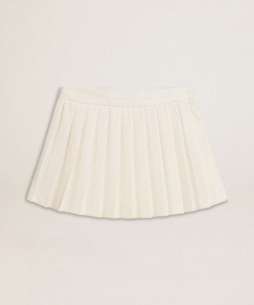 White pleated Star miniskirt