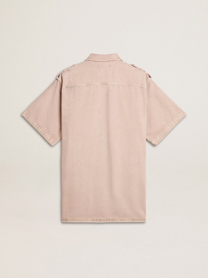Women’s oversized fit pink dyed denim shirt - Image 5