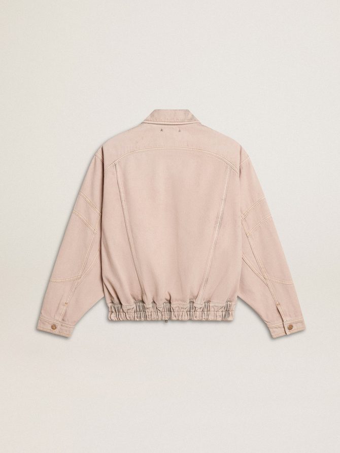Women’s pink dyed denim bomber jacket - Image 6