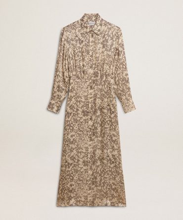 Women’s silk-blend midi dress with a floral print