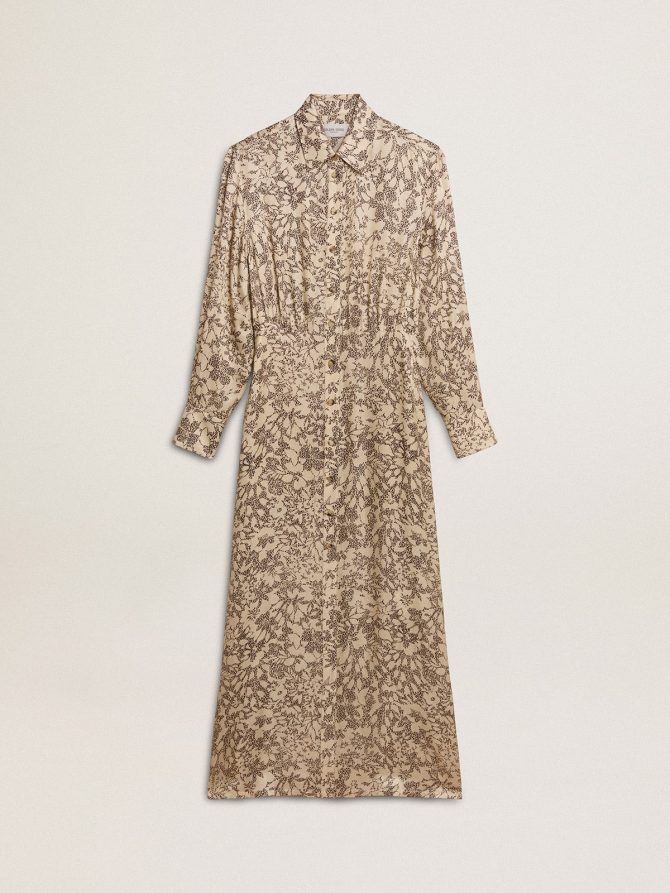 Women’s silk-blend midi dress with a floral print