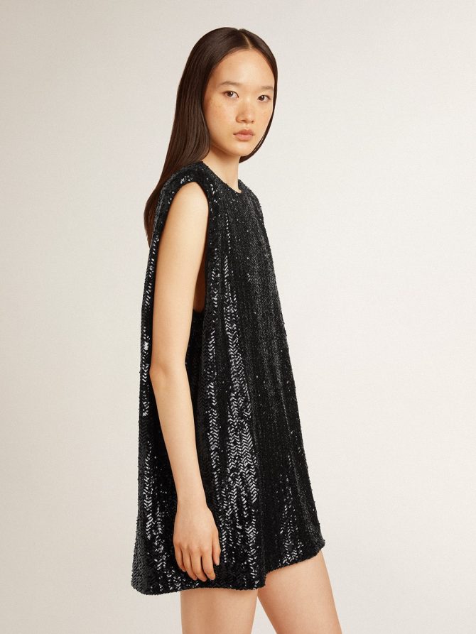 Women’s black sequin dress - Image 2