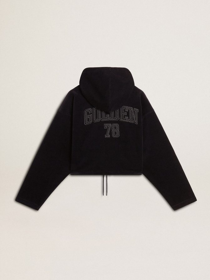 Women’s black chenille sweatshirt with embroidery on the back - Image 7