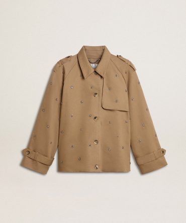 Women’s oversized trench coat with crystals