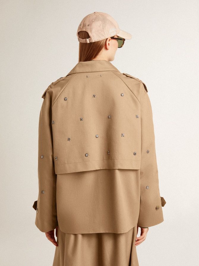 Women’s oversized trench coat with crystals - Image 4