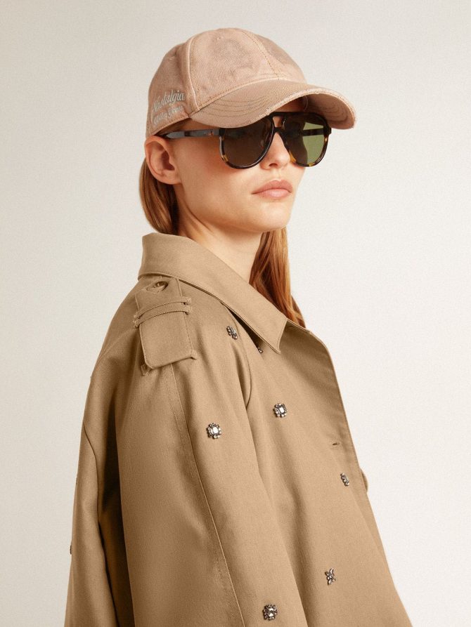 Women’s oversized trench coat with crystals - Image 6
